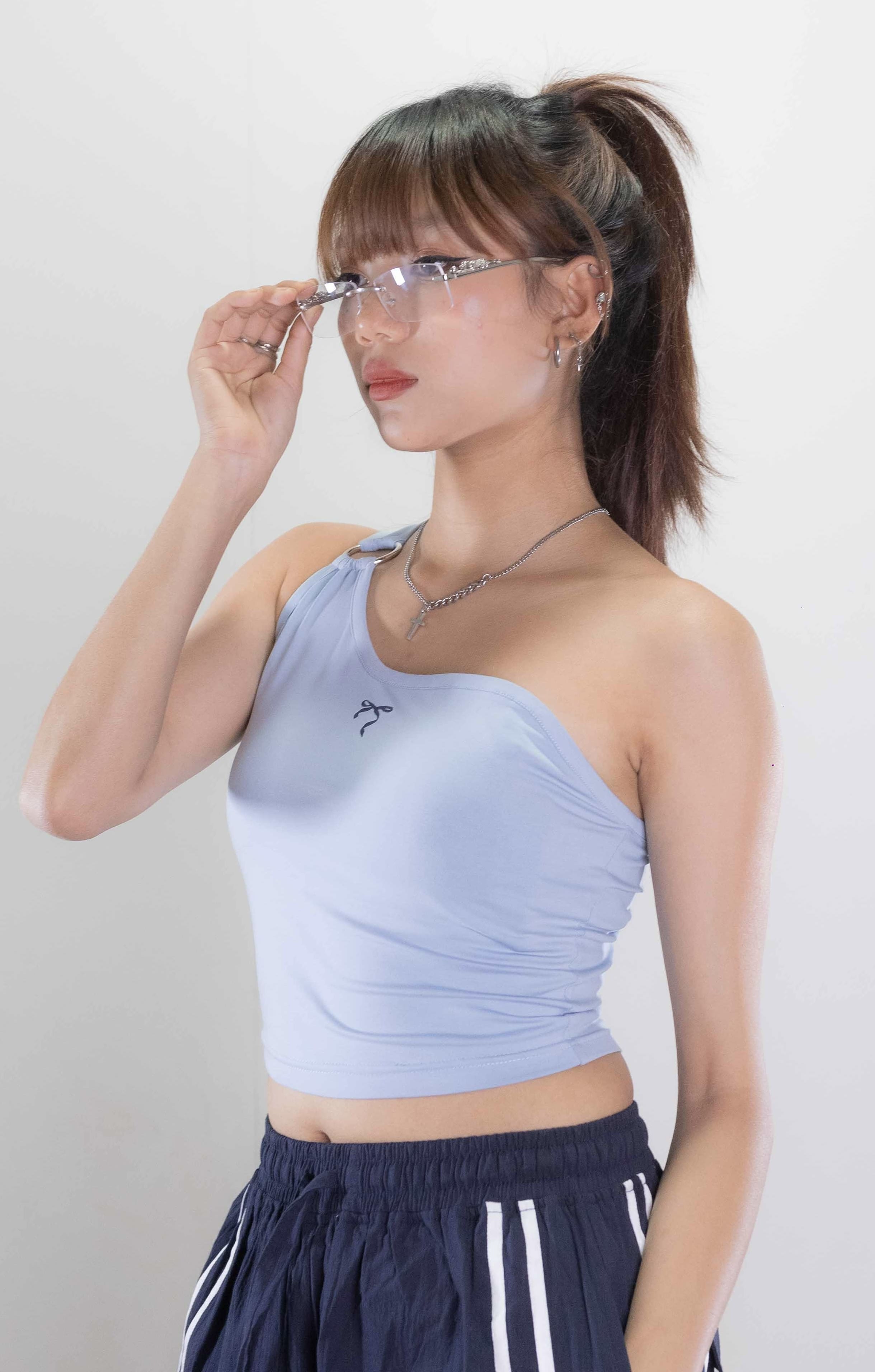 AMY Asymmetrical Blue Top